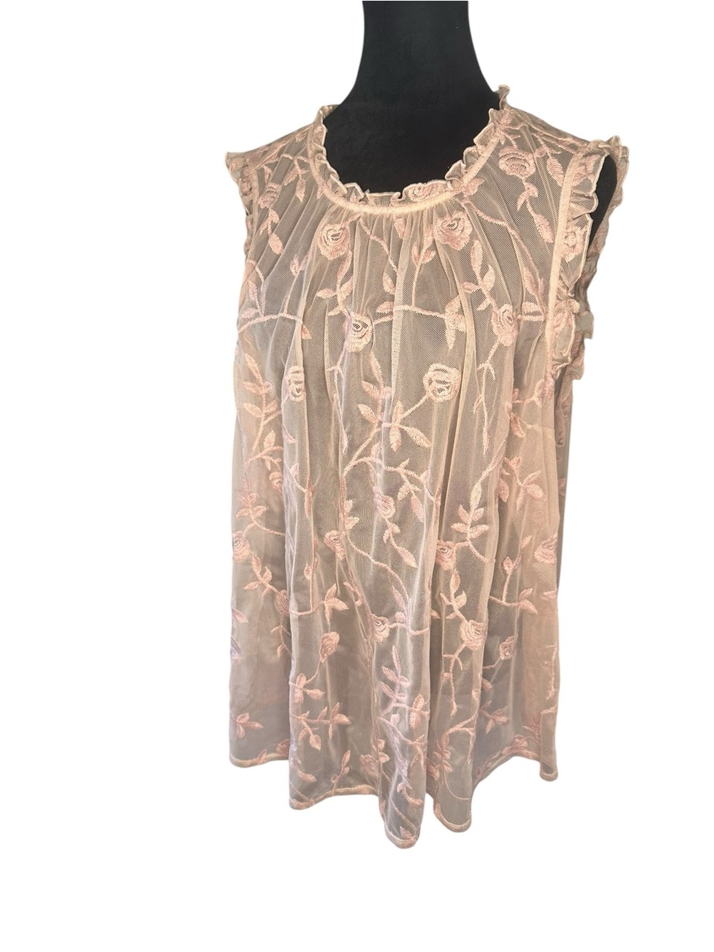 Torrid Floral Mesh Lace Mock Neck Sleeveless Blouse – Size 3X – NWT